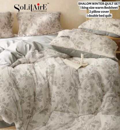 Shalom Warm King Size Bed In A Bag – Ultra Soft Cashmere Winter Quilt Set