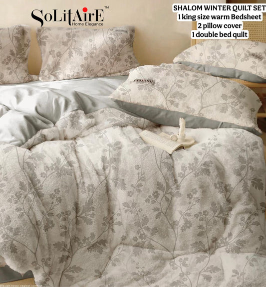 Shalom Warm King Size Bed In A Bag – Ultra Soft Cashmere Winter Quilt Set