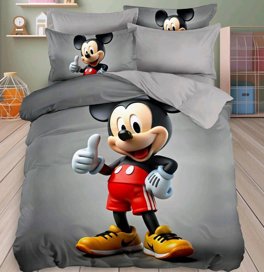 Kids Den Jointless King Size Panel Print Bedsheet Set