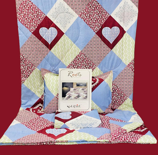 Roots 4 Pc Reversible Double Bed Size Comforter Set