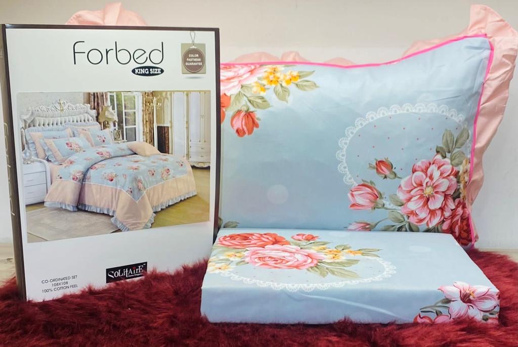 FORBED KING Bedsheet (with Frill Pillows)