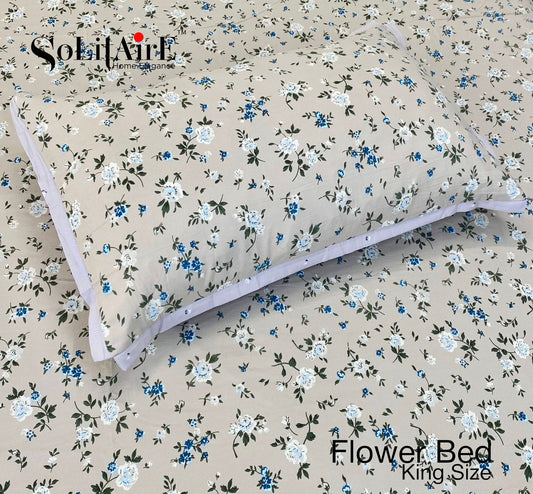 FLOWER BED King Size Jointless Bedsheet Set