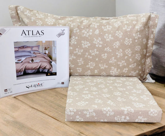 ATLAS King-Size 100% Cotton Bedsheet Set