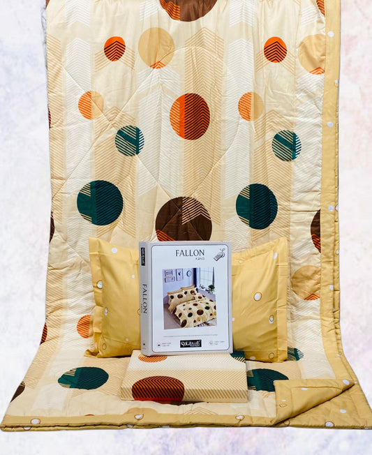 FALLON 4-Piece Comforter Set with Bedsheet with Pillow Covers & Reversible AC Comforter