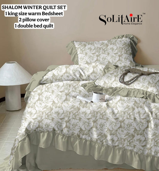 Shalom Warm King Size Bed In A Bag – Ultra Soft Cashmere Winter Quilt Set