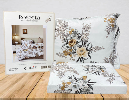 Rosetta Fitted Bedsheet Set With Pillow Covers