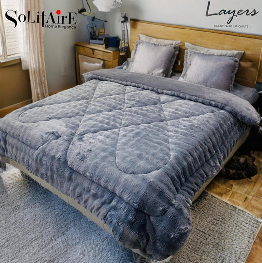 Rabbit-Fur Ultra-Warm Winter Quilt Solid Colour – Skin-Friendly, Eco-Safe Machine-Washable