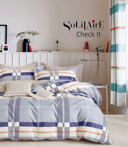 Check It Glazed Cotton Double Bed Sheet