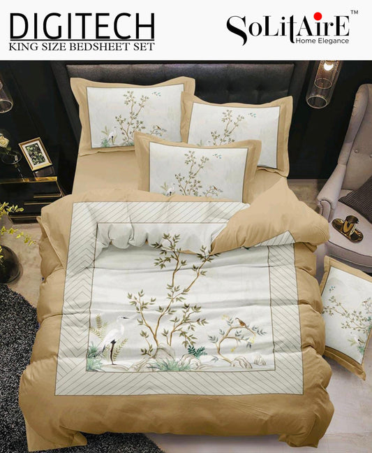 Panel Print Digitech King Size Jointless Bedsheet