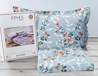 Pines King Size Bedsheet Set With 2 Pillow Covers