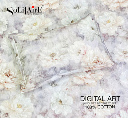 Digital Art 100% Cotton King Size Bedsheet Set