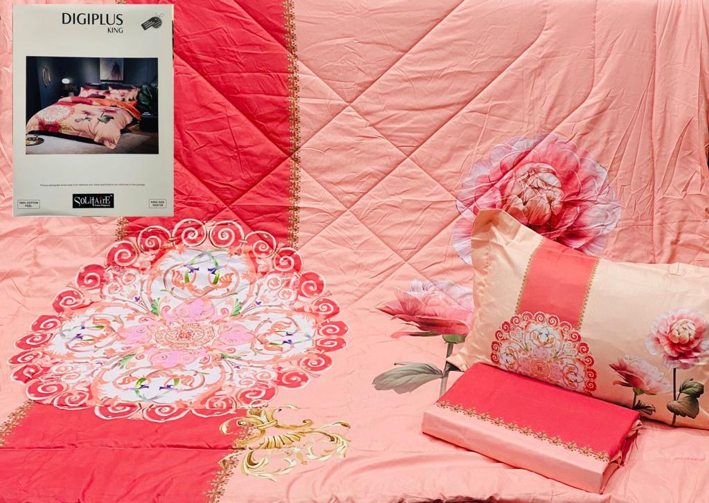 Digiplus Digitally Printed King Size Bedsheet With Reversible AC Comforter