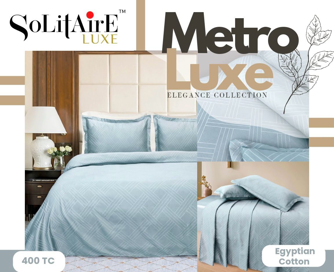 Metro Luxe Jacquard King-Size 400 TC Egyptian Cotton Bedsheet Set
