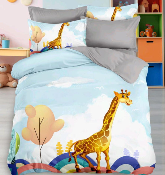 Kids Den Jointless King Size Panel Print Bedsheet Set