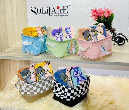 FOLDABLE STORAGE BASKET (Black Checkers) (1 Pc.)