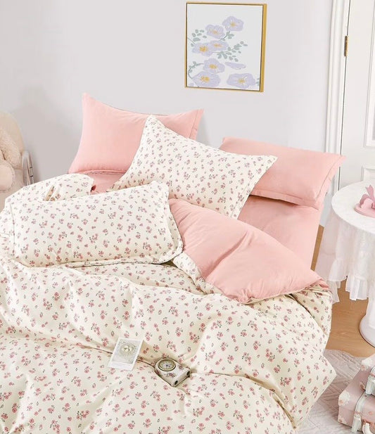 FLOWER BED KING SIZE BEDSHEET SET
