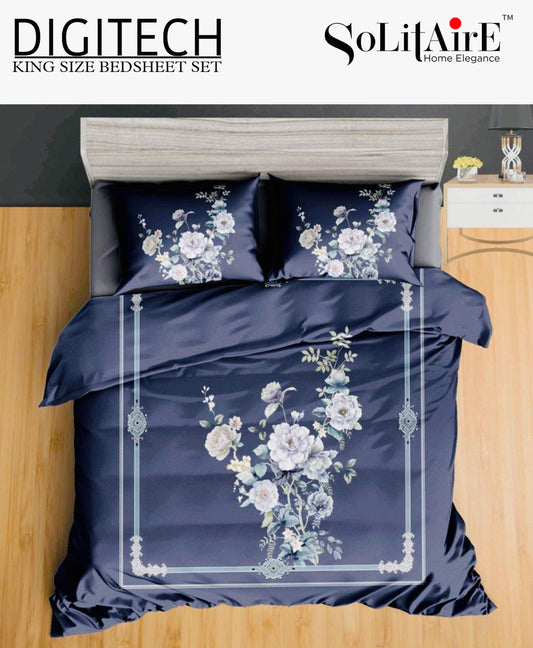 Panel Print Digitech King Size Jointless Bedsheet