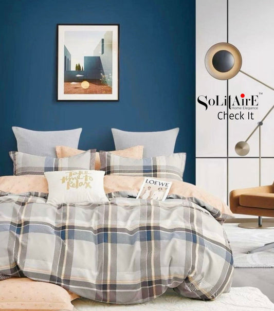Check It Glazed Cotton Double Bed Sheet