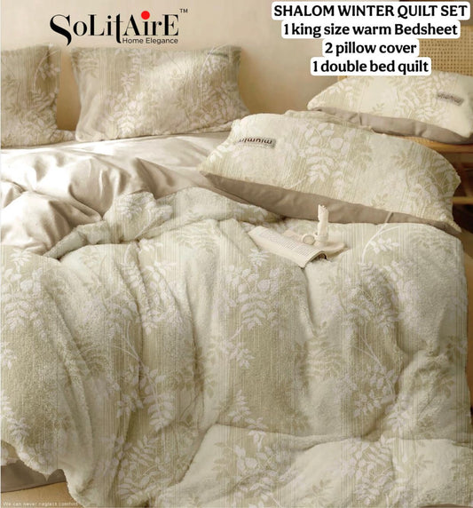 Shalom Warm King Size Bed In A Bag – Ultra Soft Cashmere Winter Quilt Set