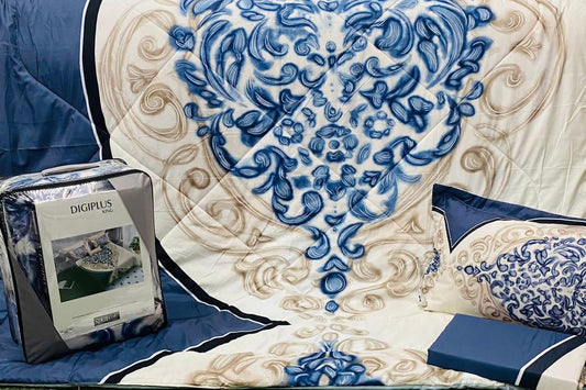 Digiplus Digitally Printed King Size Bedsheet With Reversible AC Comforter