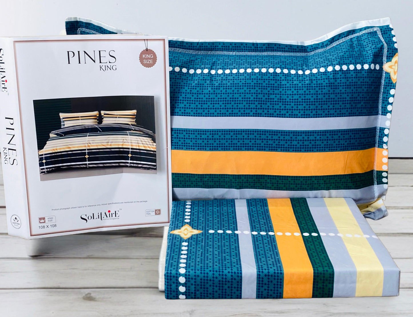 Pines King Size Bedsheet Set With 2 Pillow Covers