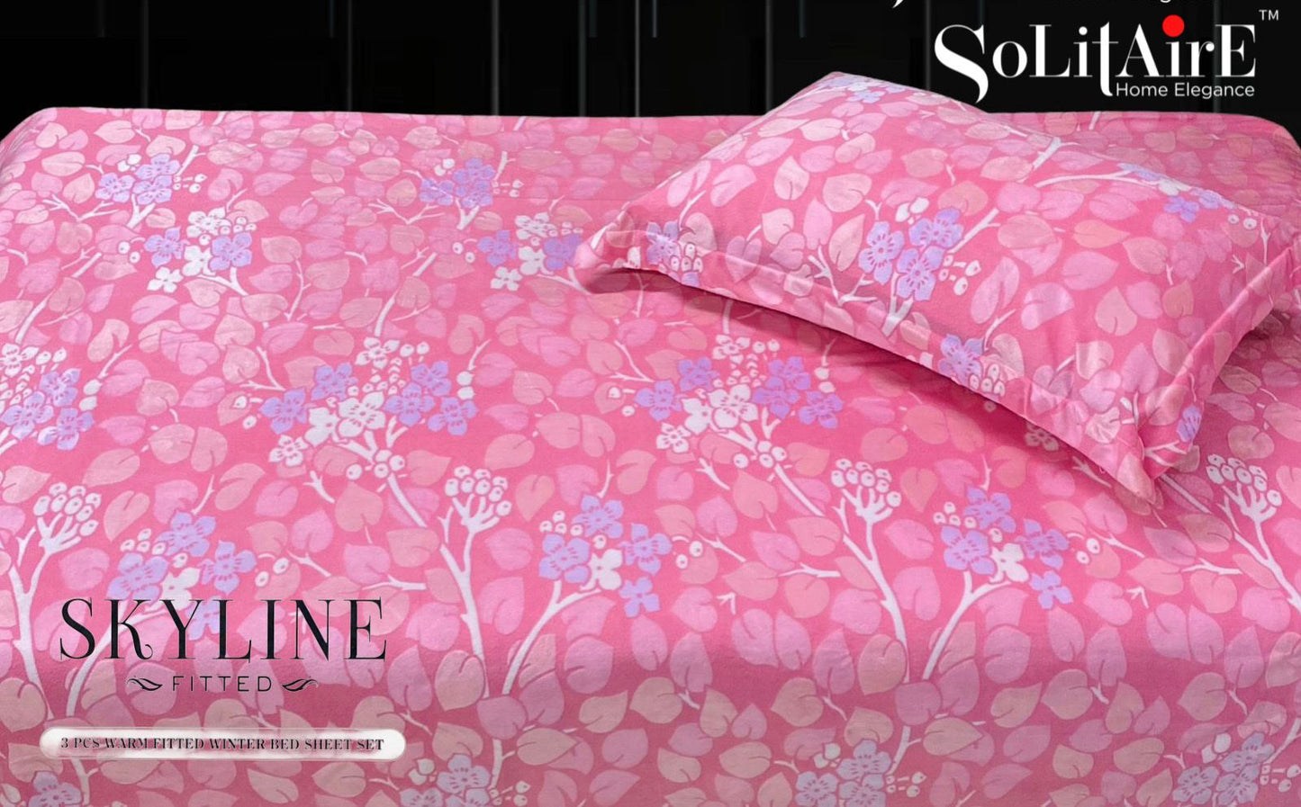 Skyline Fitted King-Size Bed Set Italian Cashmere Feel – Super-Soft, Warm & Skin-Friendly