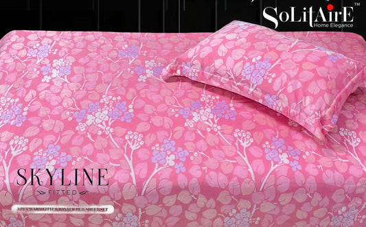 Skyline Fitted King-Size Bed Set Italian Cashmere Feel – Super-Soft, Warm & Skin-Friendly