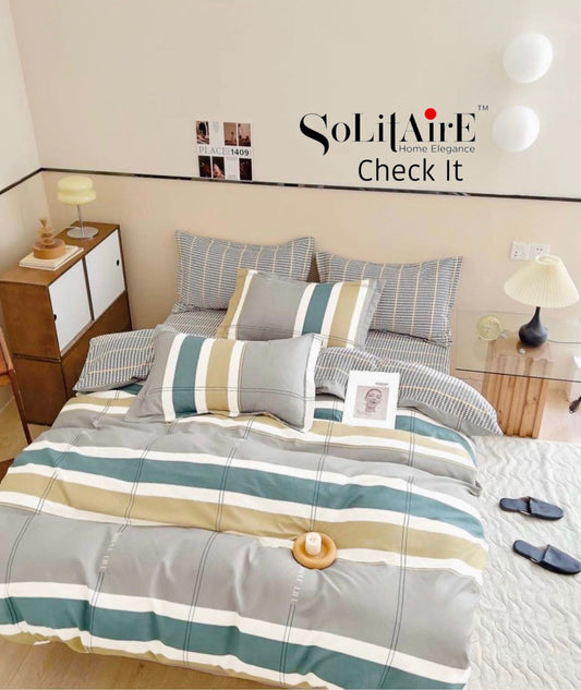 Check It Glazed Cotton Double Bed Sheet