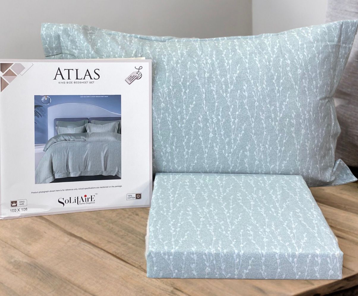 ATLAS King-Size 100% Cotton Bedsheet Set