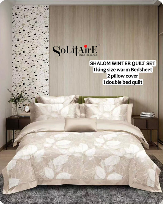 Shalom Warm King Size Bed In A Bag – Ultra Soft Cashmere Winter Quilt Set