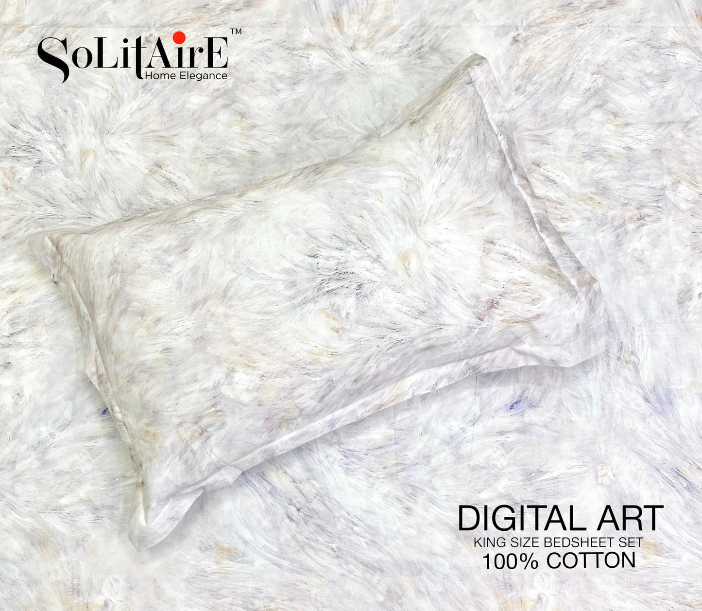 Digital Art 100% Cotton King Size Bedsheet Set