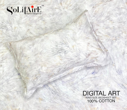 Digital Art 100% Cotton King Size Bedsheet Set