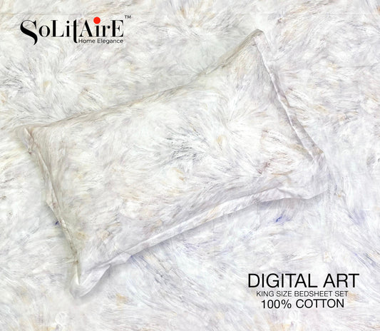 Digital Art 100% Cotton King Size Bedsheet Set