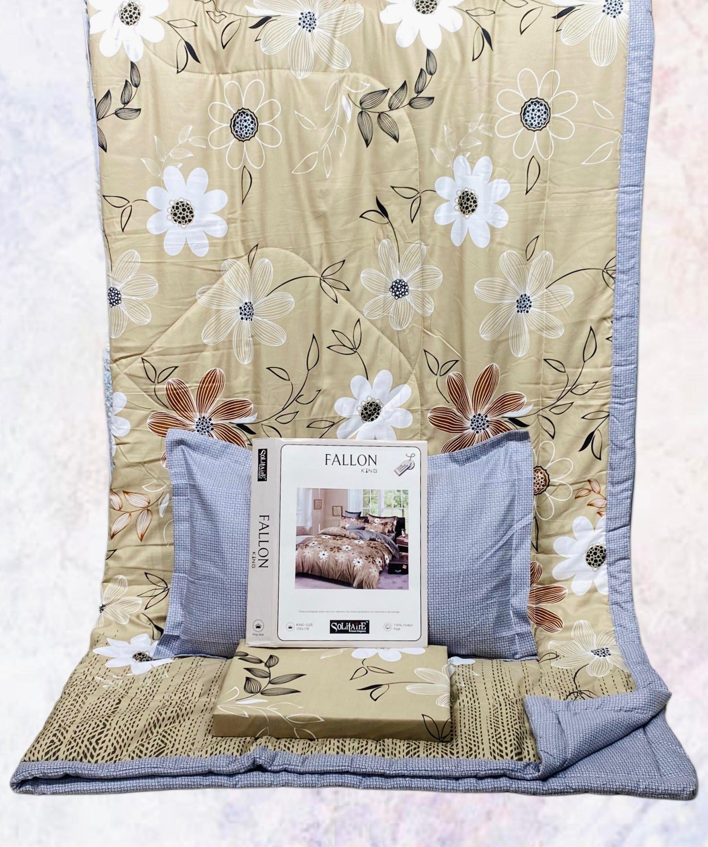 FALLON 4-Piece Comforter Set with Bedsheet with Pillow Covers & Reversible AC Comforter