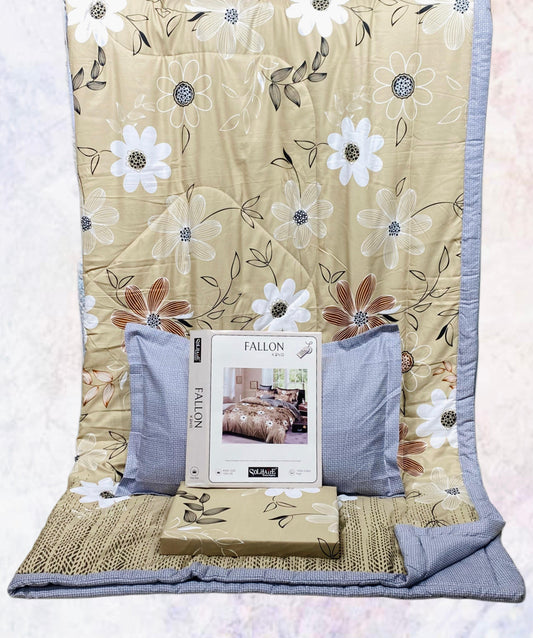 FALLON 4-Piece Comforter Set with Bedsheet with Pillow Covers & Reversible AC Comforter