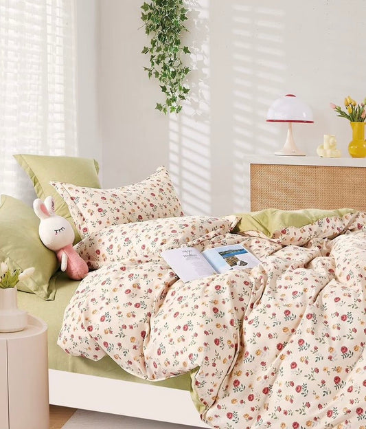 FLOWER BED KING SIZE BEDSHEET SET
