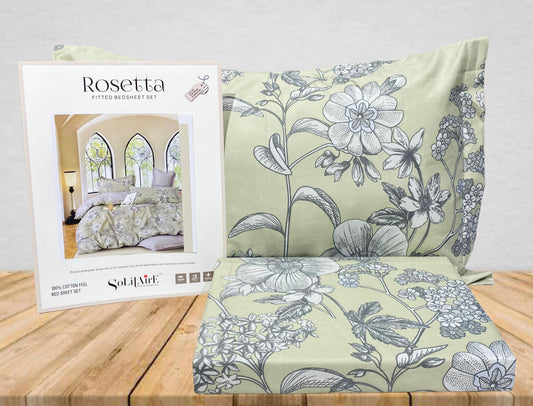 Rosetta Fitted Bedsheet Set With Pillow Covers
