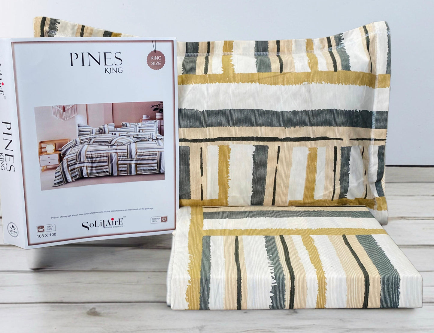 Pines King Size Bedsheet Set With 2 Pillow Covers