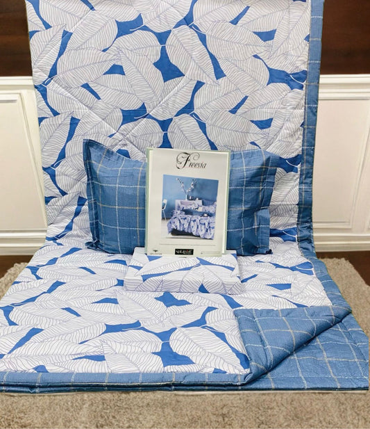 Freesia 100% Cotton 4-Piece A/C Comforter Set – Double/Queen Beds Size