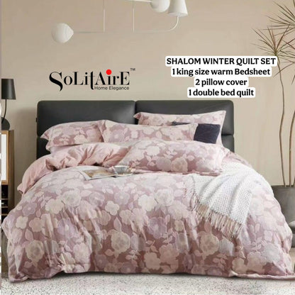 Shalom Warm King Size Bed In A Bag – Ultra Soft Cashmere Winter Quilt Set