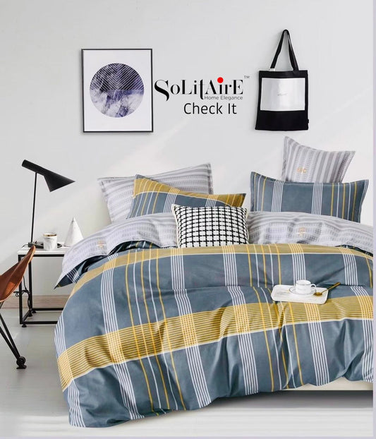 Check It Glazed Cotton Double Bed Sheet