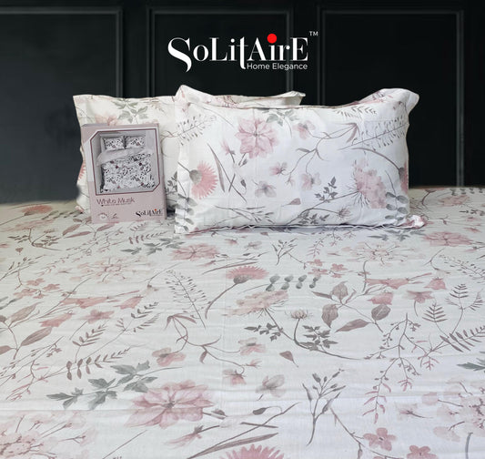 White Musk King Size 300 TC Cotton Bedsheet set