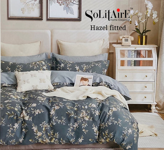 HAZEL FITTED COTTON BEDSHEET (FITTED BEDSHEET) (Fits All Double-Bed Sizes)