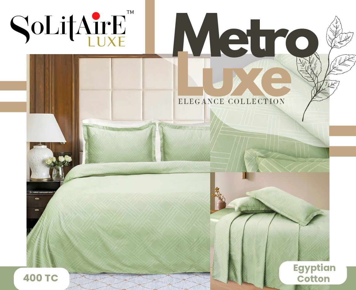 Metro Luxe Jacquard King-Size 400 TC Egyptian Cotton Bedsheet Set