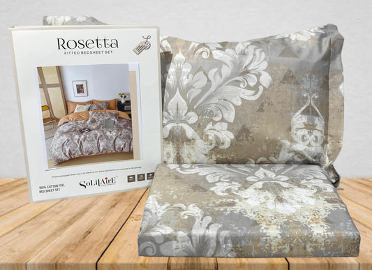 Rosetta Fitted Bedsheet Set With Pillow Covers