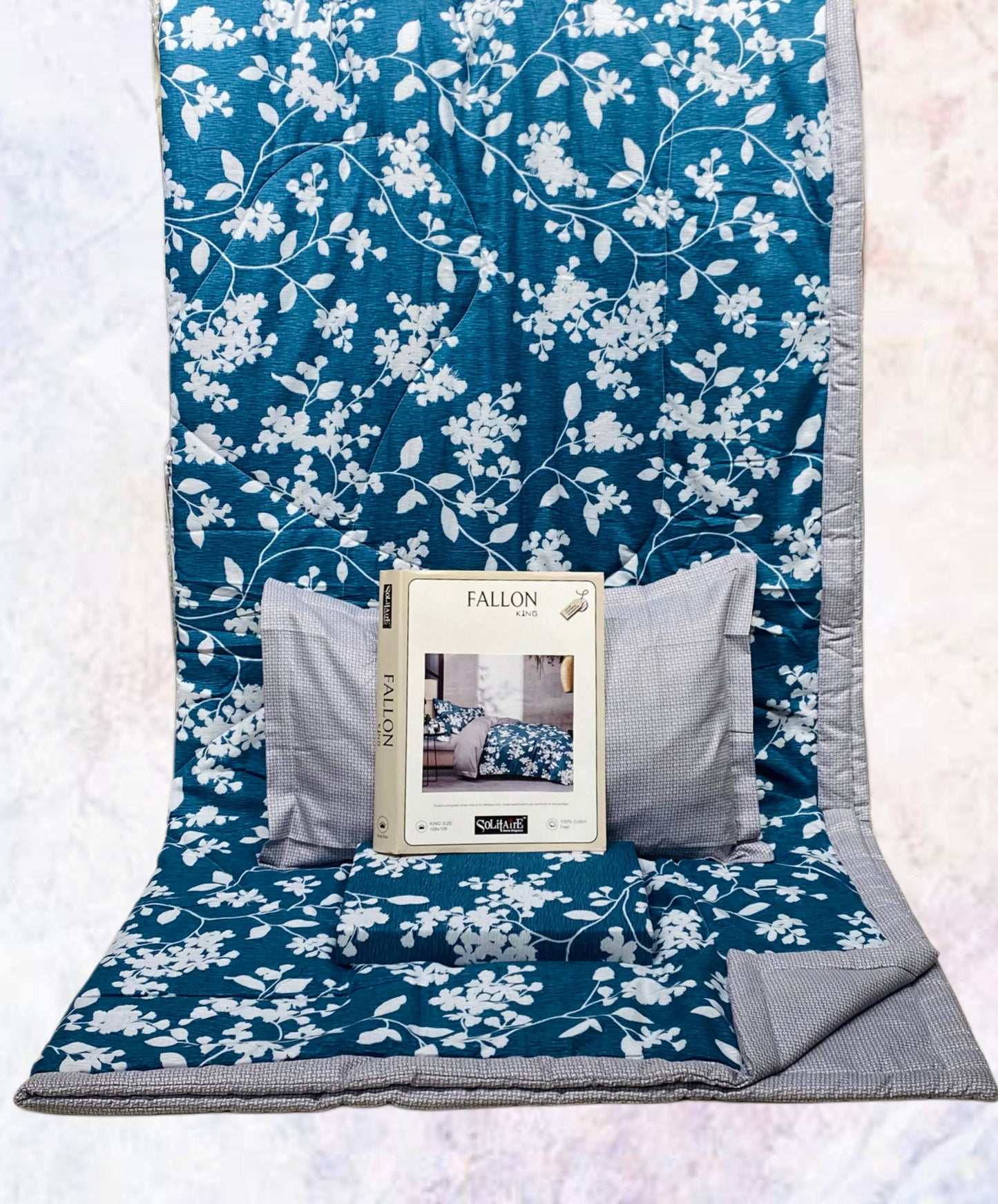 FALLON 4-Piece Comforter Set with Bedsheet with Pillow Covers & Reversible AC Comforter