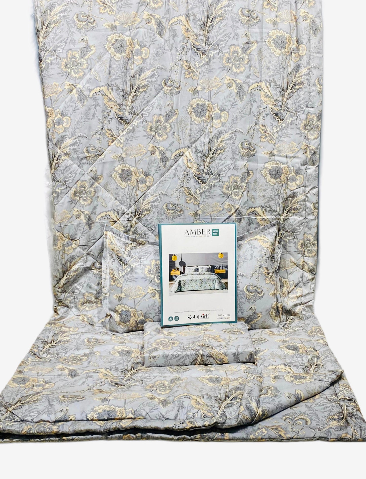 Amber Digital Printed Jointless King Size Complete Comforter Set