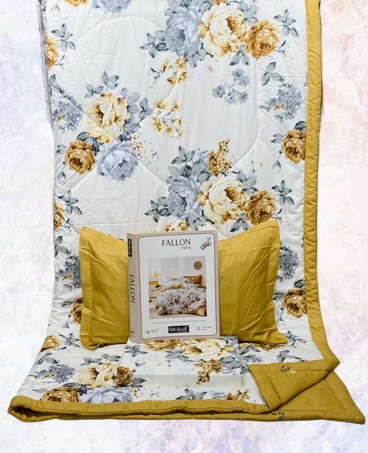 FALLON 4-Piece Comforter Set with Bedsheet with Pillow Covers & Reversible AC Comforter
