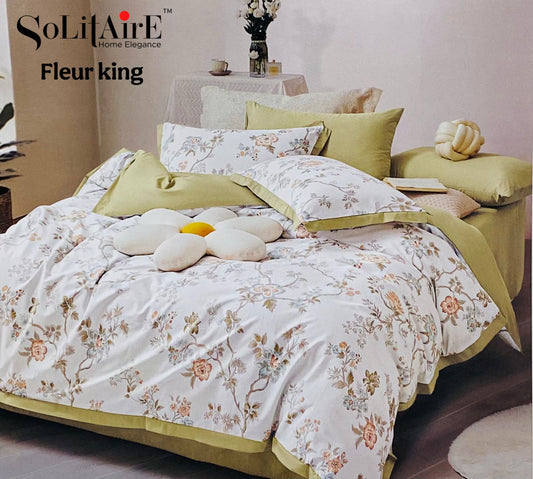 FLEUR KING COTTON BEDSHEET