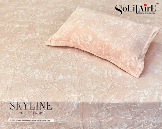 Skyline Fitted King-Size Bed Set Italian Cashmere Feel – Super-Soft, Warm & Skin-Friendly